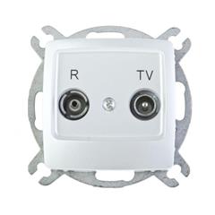 KARO Gniazdo antenowe RTV zakończeniowe ZAK-10 srebrny perłowy GPA-10SPZ/m/43