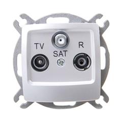 KARO Gniazdo antenowe RTV-SAT końcowe srebrny perłowy GPA-SS/m/43