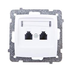 KARO Gniazdo telefoniczne podwójne niezależne białe GPT-2SN/m/00