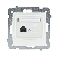 KARO Gniazdo telefoniczne pojedyncze ecru perłowy GPT-1S/m/42