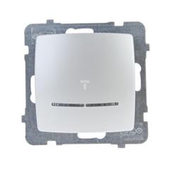 KARO Łącznik kontrolny z podświetleniem niebieskim srebrny perłowy ŁP-12SS/m/43