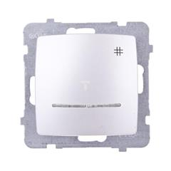 KARO Łącznik krzyżowy z podświetleniemniebieskim srebrny perłowy ŁP-4SS/m/43