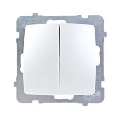 KARO Łącznik schodowy podwójny srebrny perłowy ŁP-10S/m/43