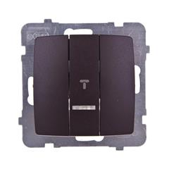 KARO Łącznik potrójny z podświetleniem niebieskim czekoladowy metalik ŁP-13SS/m/40