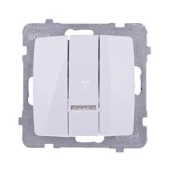 KARO Łącznik potrójny z podświetleniem pomarańczowym biały ŁP-13SS/m/00