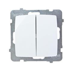 KARO Łącznik schodowy + jednobiegunowy biały ŁP-9S/m/00