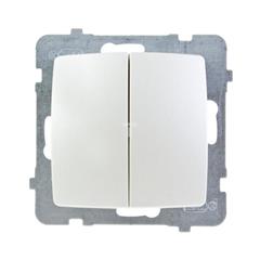 KARO Łącznik schodowy + jednobiegunowy ecru perłowy ŁP-9S/m/42