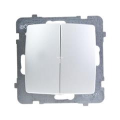 KARO Łącznik schodowy + jednobiegunowy srebrny perłowy ŁP-9S/m/43