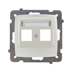 KARO Obudowa gniazda komputerowego podwójnego ecru perłowy GPK-2S/p/42