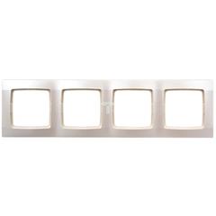 KARO Ramka poczwórna ecru perłowy R-4S/42