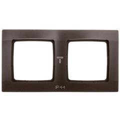 KARO Ramka podwójna do łączników IP44 czekoladowy metalik RH-2S/40