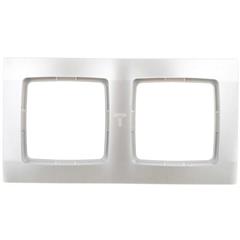 KARO Ramka podwójna srebrny perłowy R-2S/43