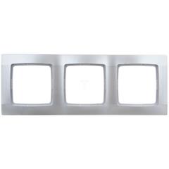 KARO Ramka potrójna srebrny perłowy R-3S/43