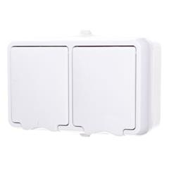 HYDRO LINE Gniazdo hermetyczne podwójne z/u 16A IP44 z klapką pełną białe 120436