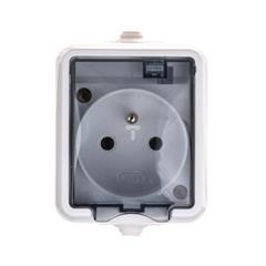 HYDRO LINE Gniazdo hermetyczne pojedyncze z/u 16A IP44 z klapką dymną białe 121432