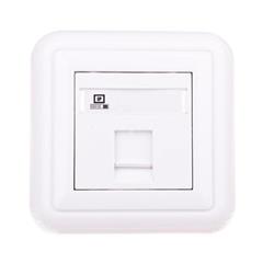 COSMO LINE Gniazda komputerowe pojedyncze MOLEX RJ45 kat.5e z przesłoną i etykietą białe 300465