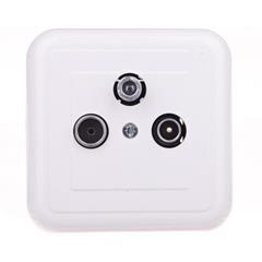 COSMO LINE Gniazdo antenowe podwójne RTV-SAT końcowe białe 300473