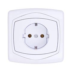 TON Gniazdo pojedyncze z/u 16A schuko białe GP-1CS/00