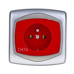 TON Gniazdo pojedyncze z uziemieniem DATA srebro + satyna GP-1CZD/18/16