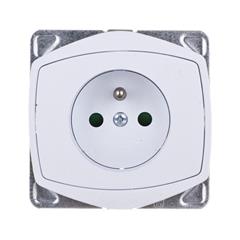 TON Gniazdo pojedyncze z/u 16A z przesłonami bez ramki białe GP-1CZP/m/00