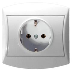 TOP Gniazdo pojedyncze z/u 16A schuko białe GP-1TS/00