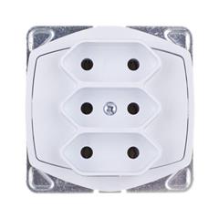 TON Gniazdo potrójne b/u 2,5A EURO białe GP-3C/m/00