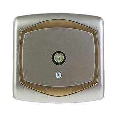 TON Gniazdo antenowe TV pojedyncze satyna + złoto GPA-1C/16/20