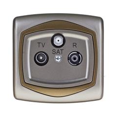 TON Gniazdo antenowe RTV-SAT końcowa satyna + złoto GPA-CS/16/20