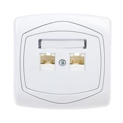 TON Gniazdo komputerowe podwójne kat. 5e FOREX biały GPK-2C/F/00