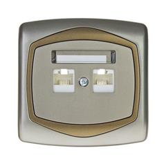 TON Gniazdo komputerowe podwójne kat. 5e FOREX satyna + złoto GPK-2C/F/16/20