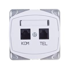 TON Gniazdo komputerowo-telefoniczne RJ 45 kat. 5e (8-stykowe) + RJ 11 (6-stykowe) biały GPKT-C/K/m/00