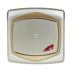 TON Łącznik pojedynczy z podświetleniem satyna + złoto ŁP-1CS/16/20