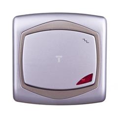 TON Łącznik schodowy z podświetleniem srebro + satyna ŁP-3CS/18/16