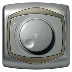 TON Ściemniacz przyciskowo-obrotowy do obciążenia żarowego i halogenowego srebro + satyna ŁP-8CB/18/16