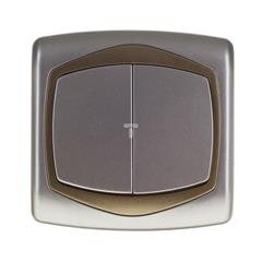 TON Łącznik schodowy + jednobiegunowy satyna + złoto ŁP-9C/16/20