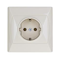 AKCENT Gniazdo pojedyncze z/u schuko 16A 250V IP20 beżowe GP-1AS/01