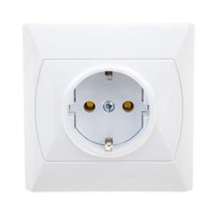 AKCENT Gniazdo pojedyncze z/u schuko 16A 250V IP20 białe GP-1AS/00