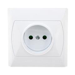 AKCENT Gniazdo pojedyncze b/u 16A 250V IP20 z przesłonami torów białe GP-1AP/00