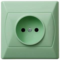 AKCENT Gniazdo pojedyncze b/u 16A 250V IP20 z przesłonami torów seledynowe GP-1AP/11