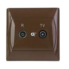 AKCENT Gniazdo antenowe podwójne RTV GAP-10 dB brązowe GPA-10AP/24