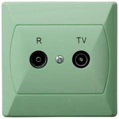 AKCENT Gniazdo antenowe podwójne RTV GAP-10 dB seledynowe GPA-10AP/11