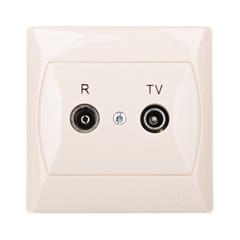 AKCENT Gniazdo antenowe podwójne RTV GAP-14 dB beżowe GPA-14AP/01