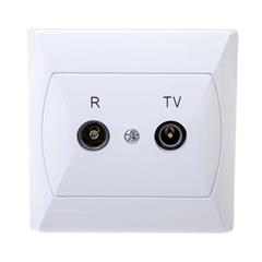 AKCENT Gniazdo antenowe podwójne RTV GAP-16 dB białe GPA-16AP/00