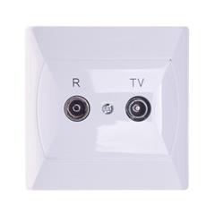 AKCENT Gniazdo antenowe podwójne RTV końcowe białe GPA-10APZ/00