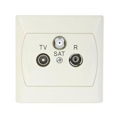 AKCENT Gniazdo antenowe potrójne RTV-SAT beżowe GPA-AS/01