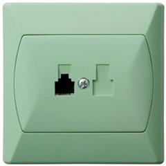 AKCENT Gniazdo telefoniczne pojedyncze RJ11 seledynowe GPT-1A/11