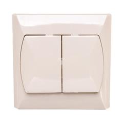 AKCENT Łącznik schodowy podwójny 10AX 250V IP20 beżowy ŁP-10A/01