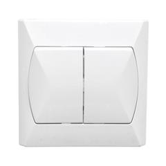 AKCENT Łącznik schodowy podwójny 10AX 250V IP20 biały ŁP-10A/00