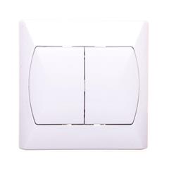 AKCENT Łącznik schodowy podwójny 10AX 250V IP20 podświetlenie LED pomarańczowe biały ŁP-10AS/00