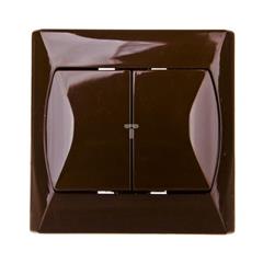 AKCENT Łącznik schodowy podwójny 10AX 250V IP20 brązowy ŁP-10A/24